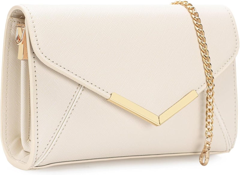 DEXMAY DM DEXMAY Women Envelope Clutch Faux Saffiano Leather Evening Handbag Foldover Clutch Bag Formal Dressy Purse - Image 1